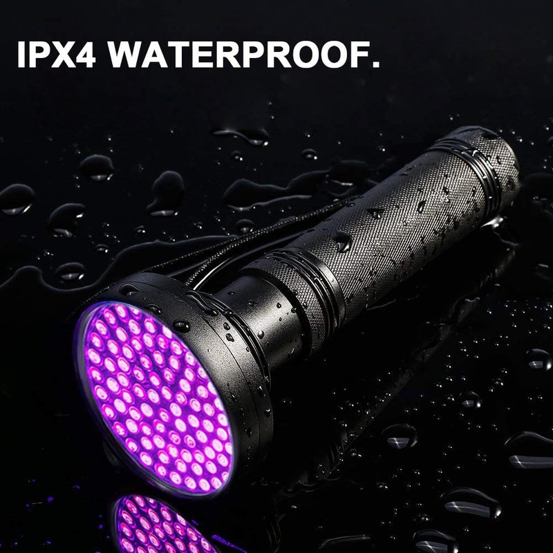 EECOO Black Light Flashlight, 100 LED 395 nM Flashlights, Super Bright Ultraviolet Flashlight Professional Black Light Pet Urine Detector for Dog/Cat,Hunting Scorpions,Search for Bed - Image 3